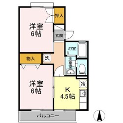 パレス神代　Ａの物件間取画像